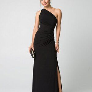 Black One Shoulder Evening Dress